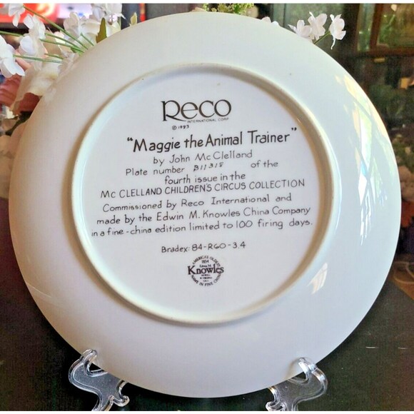 Maggie The Animal Trainer by John McClelland 1983 Children's Circus Plate - Picture 2 of 5